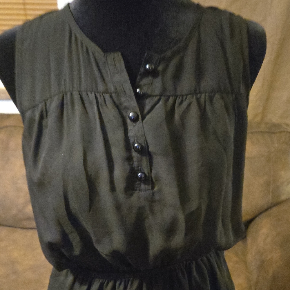 Black Buttonup Sleeveless Mini Dress Made By Love On A Hanger Size M - Picture 3 of 12